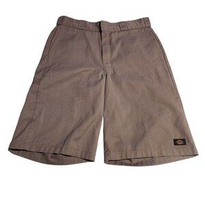 Dickies Work Shorts Gray Flat Front Chino Loose Fit Multi Pocket Mens 34x12
